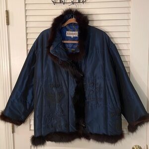 ICEBERG Rare Iconic Disney Historic Fur Trim Jacket Made in Italy Vintage